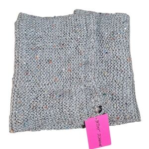 NWT Betsey Johnson Infinity Scarf Silver Gray Knit Colorful Specks